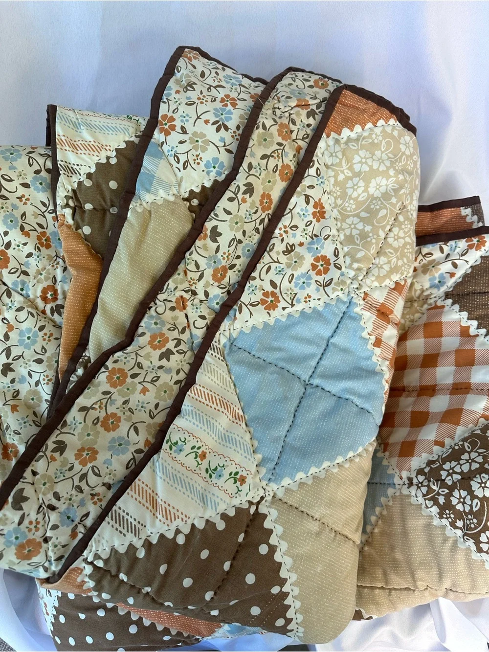 Vintage 1976, Sears ‘Country Calico’ Patchwork Reversible Comforter 8 ft x 6’8”